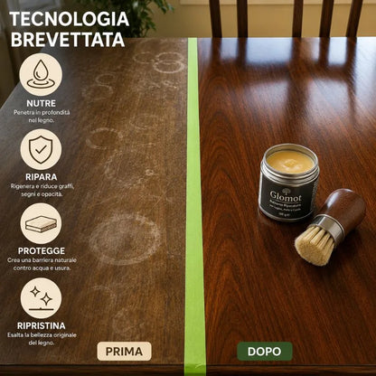 Glomot™ - Balsamo Riparatore per Parquet, Mobili in Legno, Pelle e Cuoio