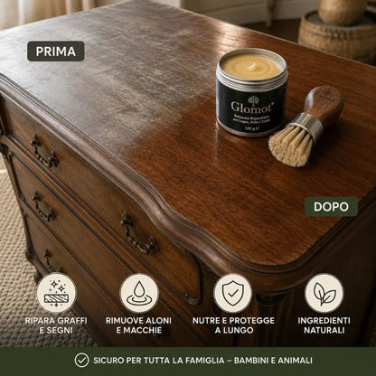 Glomot™ - Balsamo Riparatore per Parquet, Mobili in Legno, Pelle e Cuoio
