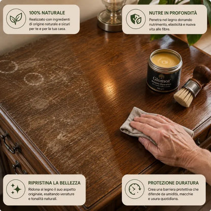 Glomot™ - Balsamo Riparatore per Parquet, Mobili in Legno, Pelle e Cuoio